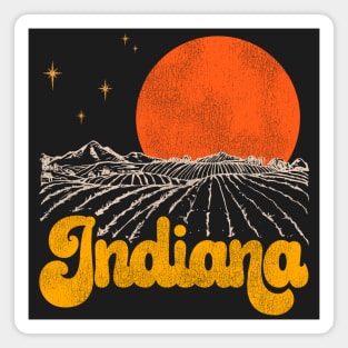 Vintage State of Indiana Mid Century Distressed Aesthetic Magnet